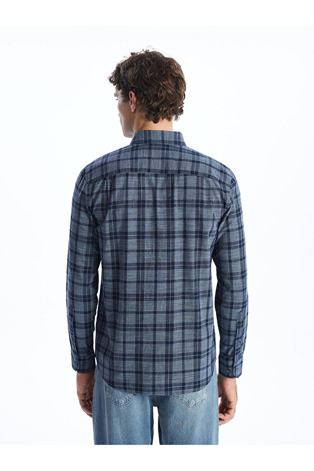LCWAIKIKI Classic Regular Fit Uzun Kollu Ekose Poplin Erkek Gömlek - 5