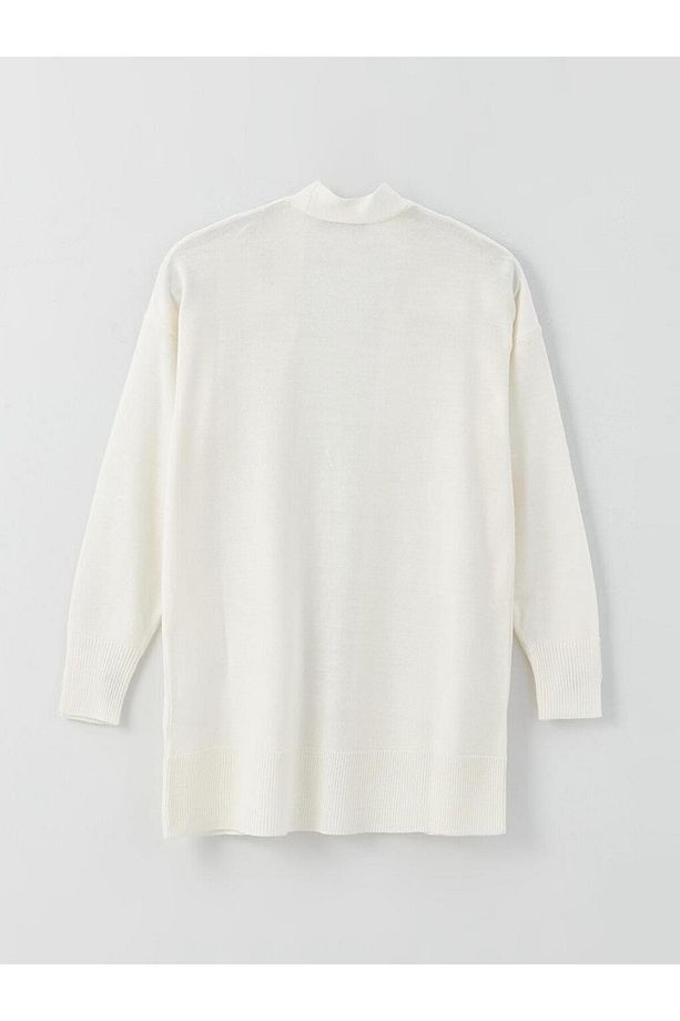 LCW Modest Şal Yaka Düz Uzun Kollu Oversize Kadın Triko Hırka - 7