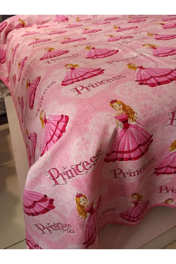 Kız Çocuk Princes Desen 150x240 Cm. Tek Kişilik Tek Pike - Pembe - 3