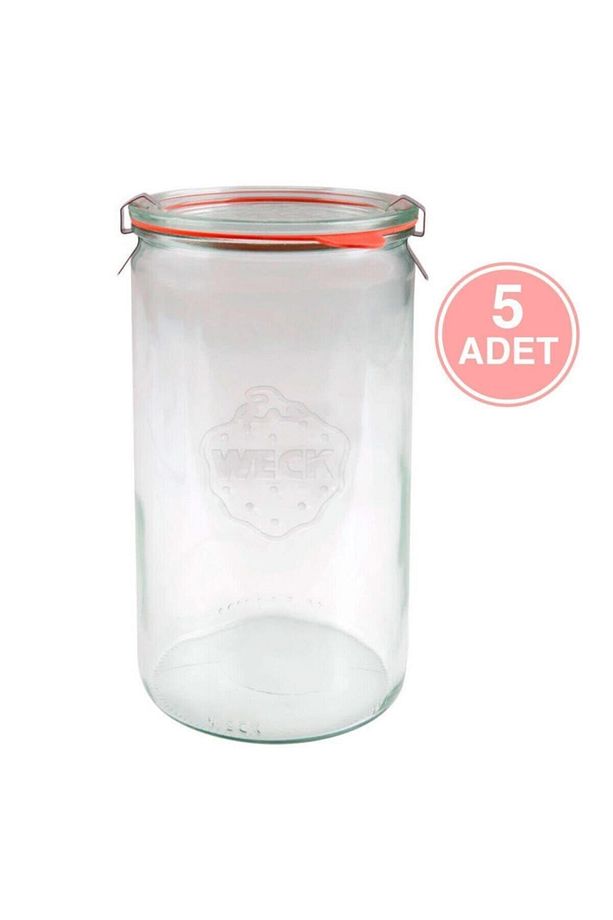 1590 ml Silindir Cam Saklama Kavanozu 5 Adet Wcktop - 2