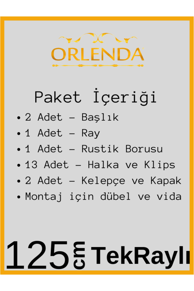 Rustik Perde - Rustik Perde Askısı Tek Raylı - Ahşap Başlıklı Alminyum Boru Rustik Perde Askısı - 2