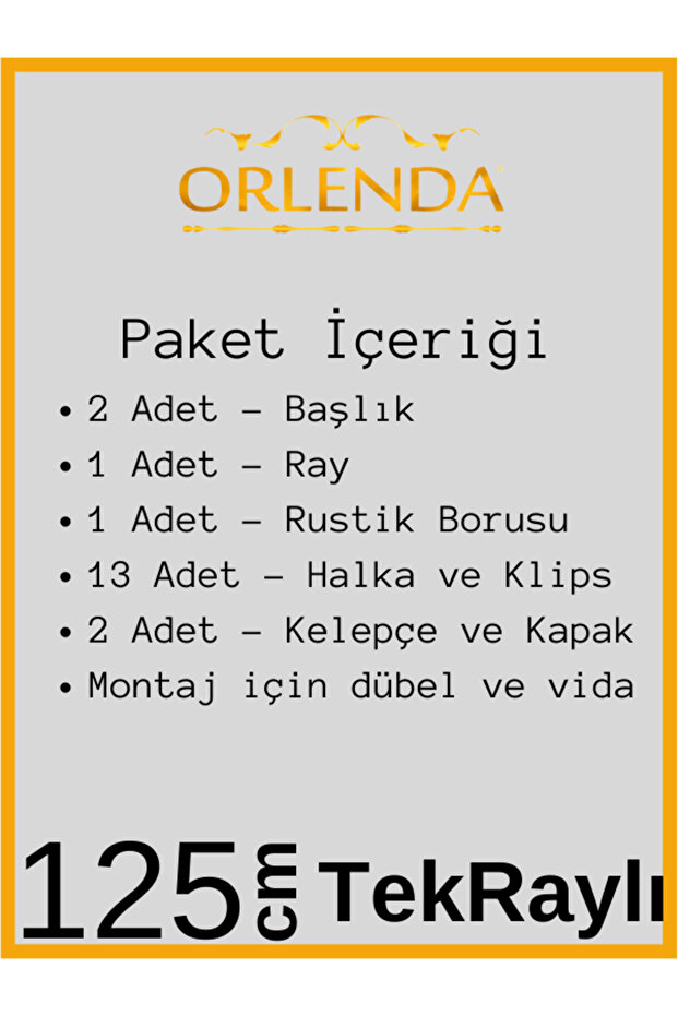 Rustik Perde - Rustik Perde Askısı Tek Raylı - Ahşap Başlıklı Alminyum Boru Rustik Perde Askısı - 2