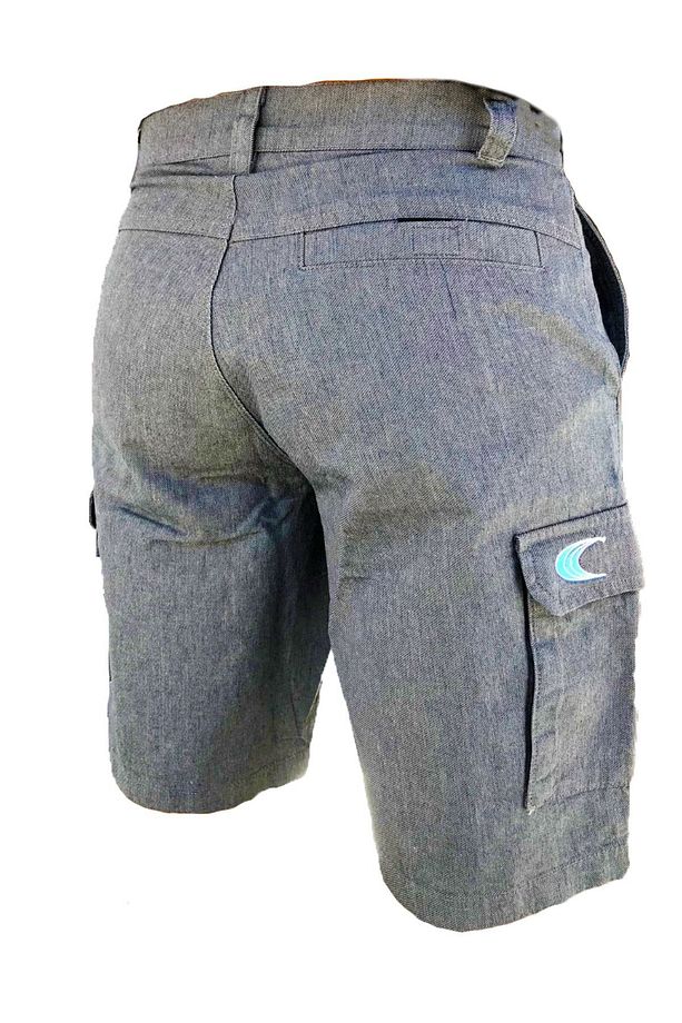 Mauro Mavi Denim Kot Şort %100 Pamuk Likrasız Kargo Cep - 4