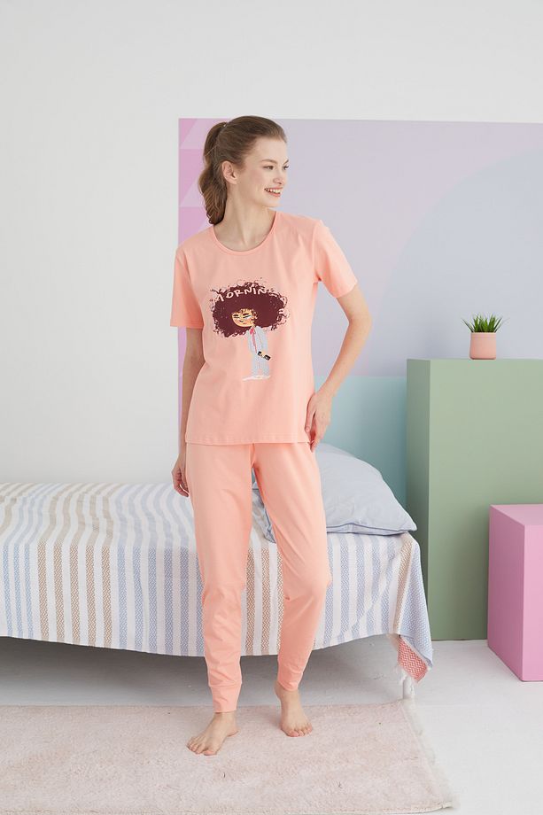 somon Pamuklu Örme Pijama Takım - 2