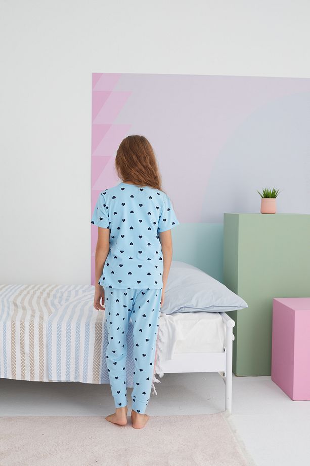 çok renkli Pamuklu Örme Pijama Takım - 5
