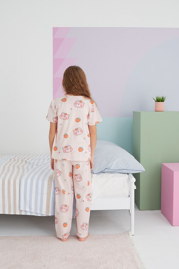 çok renkli Pamuklu Örme Pijama Takım - 5