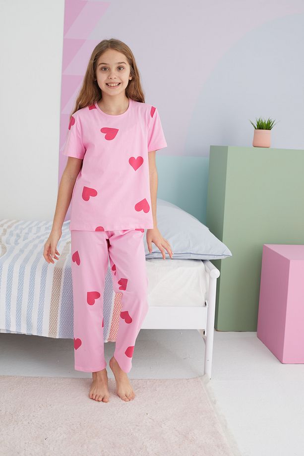çok renkli Pamuklu Örme Pijama Takım - 3