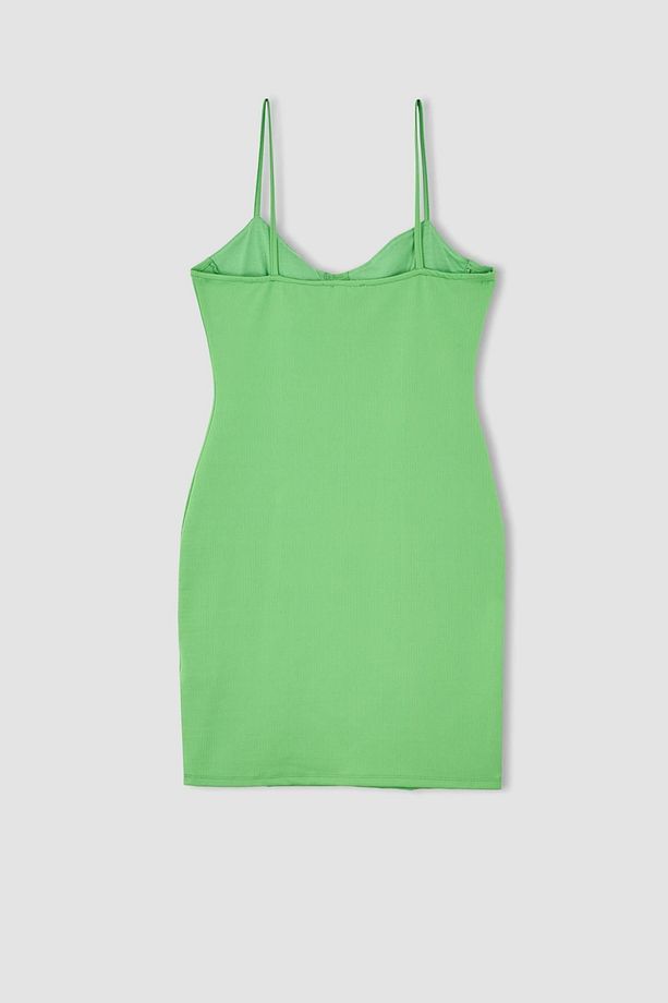 Bodycon Basic Ip Askılı Mini Elbise Y4822az22sm - 8