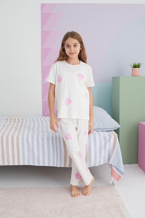 çok renkli Pamuklu Örme Pijama Takım - 3