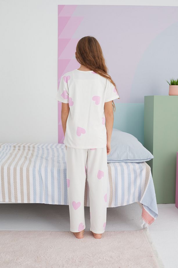 çok renkli Pamuklu Örme Pijama Takım - 5
