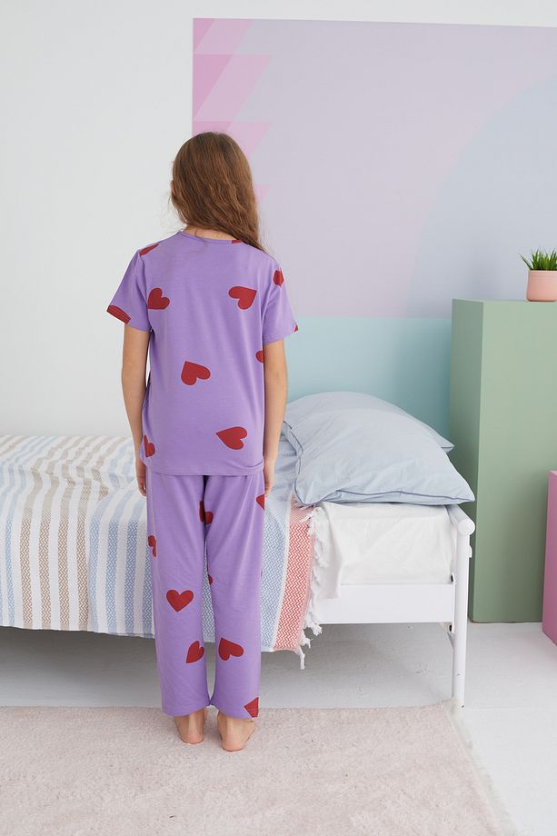 çok renkli Pamuklu Örme Pijama Takım - 5