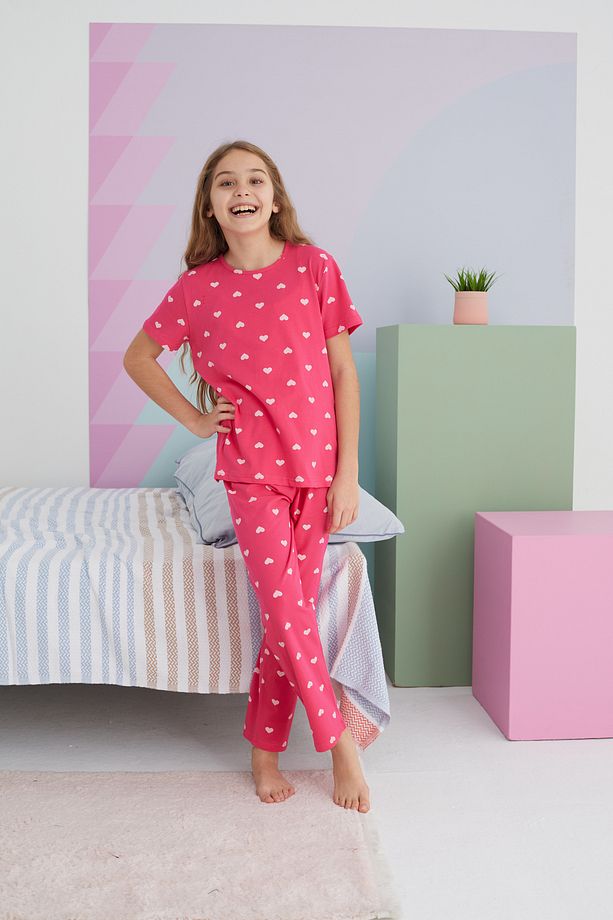 çok renkli Pamuklu Örme Pijama Takım - 3