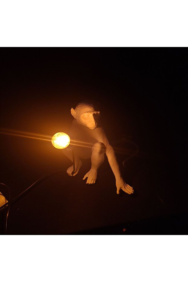 Modern Table and Night Lamp with Monkey Figure - 3