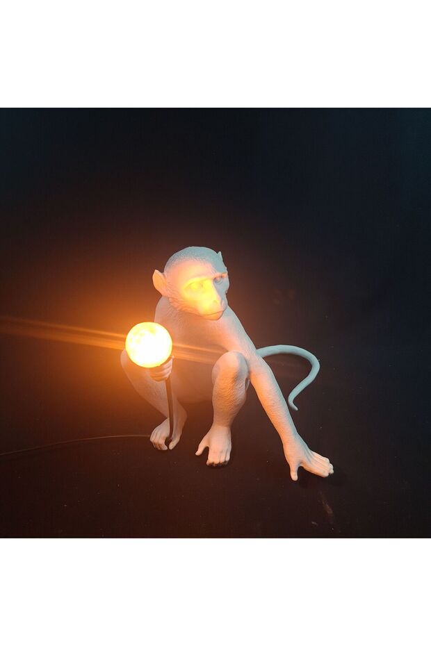 Modern Table and Night Lamp with Monkey Figure - 2