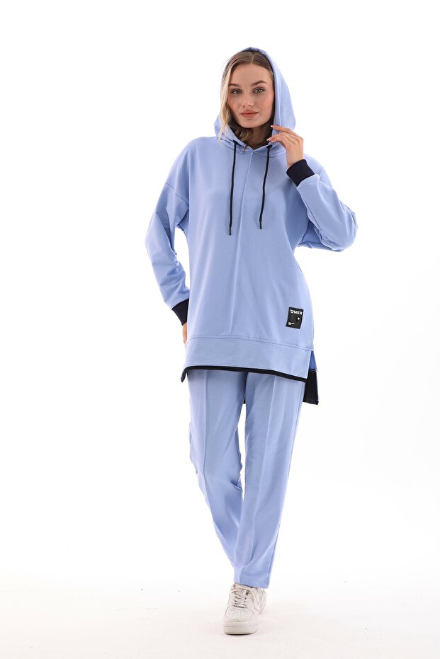 BLUE Women's Casual Sweatshirt and Trousers Sports Set