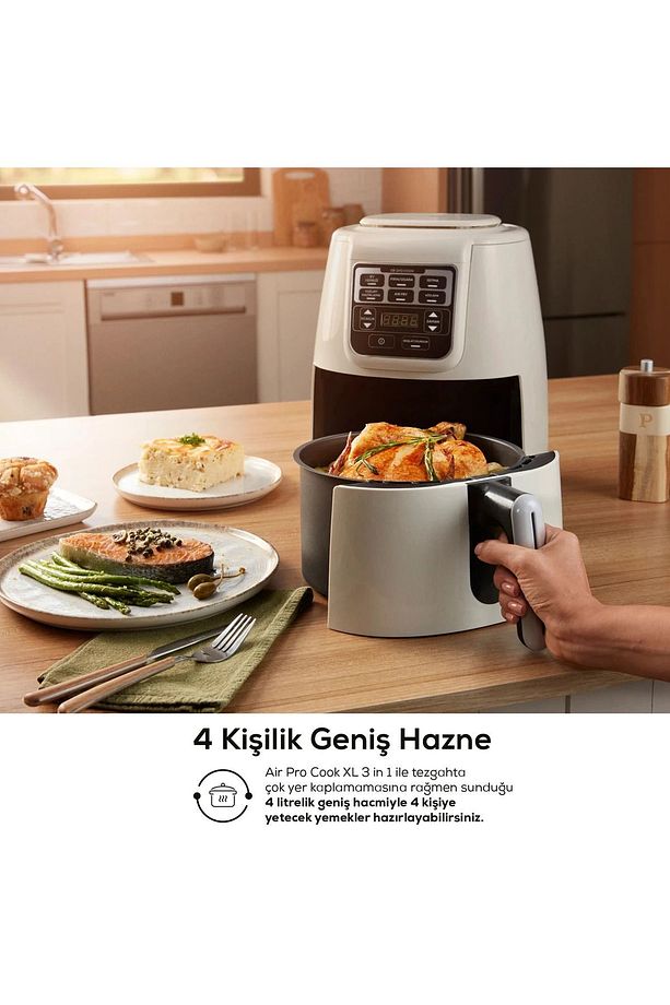 Akıllı Sensörler 4 Güvenlik Sistemli Ev Yemeği, Közleme, Fırın/Izgara XL 4L Airfryer 1550w - 7