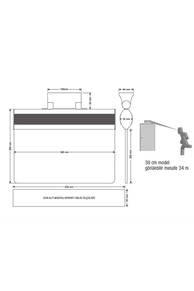 Orion Aeb-39223-L Emergency Exit Directional Device Continuous and Interrupted 180Min. Burning 20Xf Led - 3
