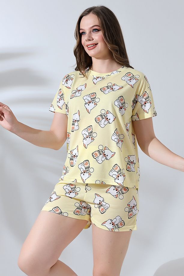 LİKAPASHOP ŞORTLU PİJAMA TAKIMI - 4