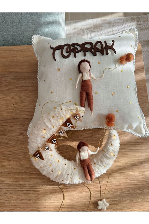 Erkek Bebek Kapı Süsü ve Takı Yastığı - 6