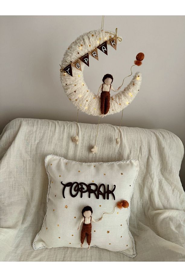 Erkek Bebek Kapı Süsü ve Takı Yastığı - 5