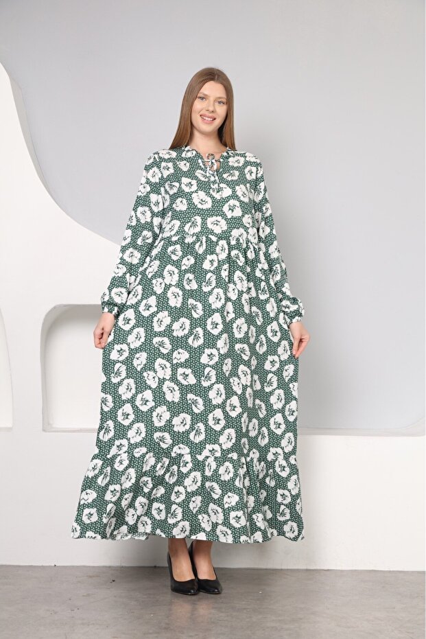 Women's Long Sleeve Summer Woven Fabric Cotton Dress