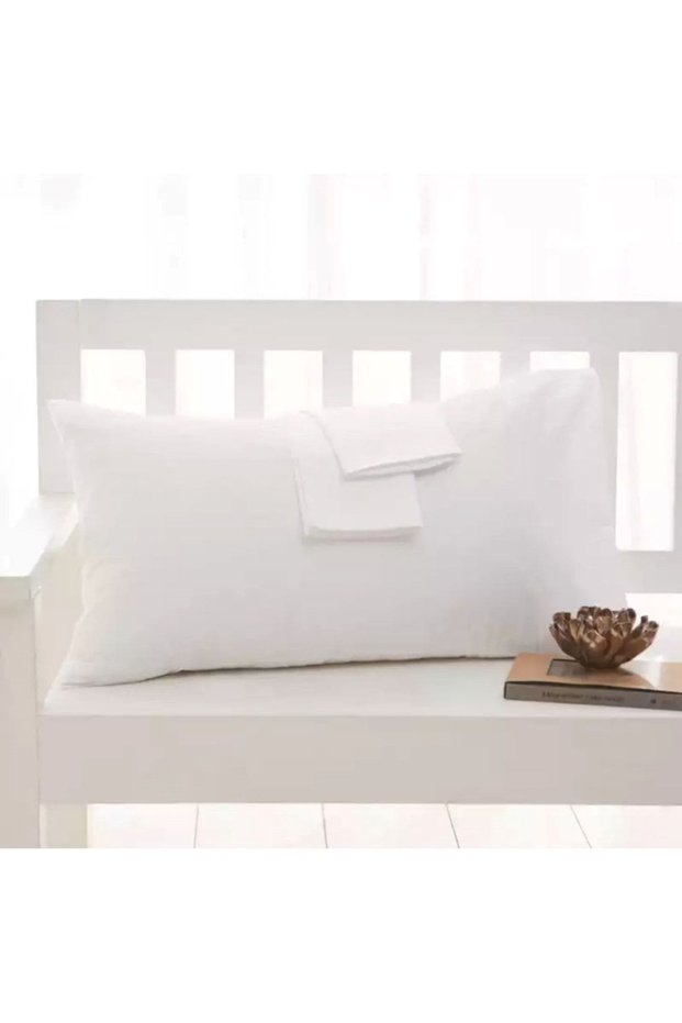 White Colored Cotton Fabric Covered Pillow Case (2 PCS) 50 X 70 Cm