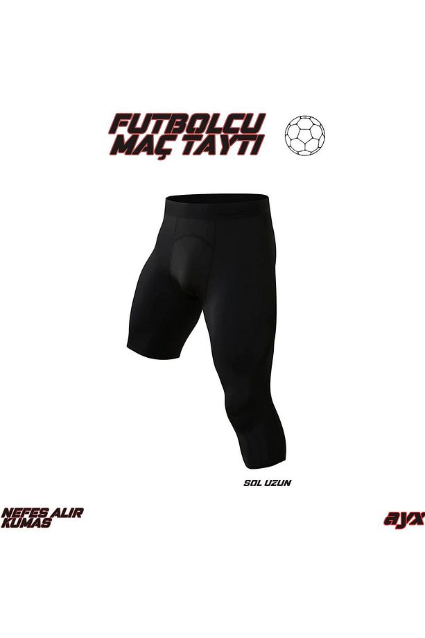 Unisex Futbol Uzun Tek Bacak Uzun Tayt Spor İçlik Maç Taytı - 2
