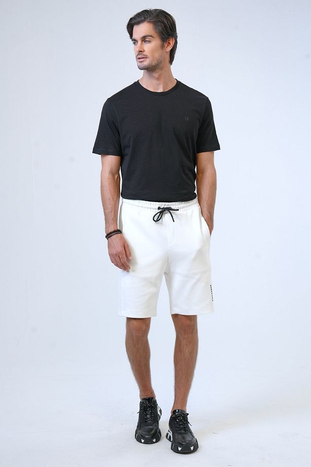 Beyaz Regular Fit Pamuklu Şort - 2