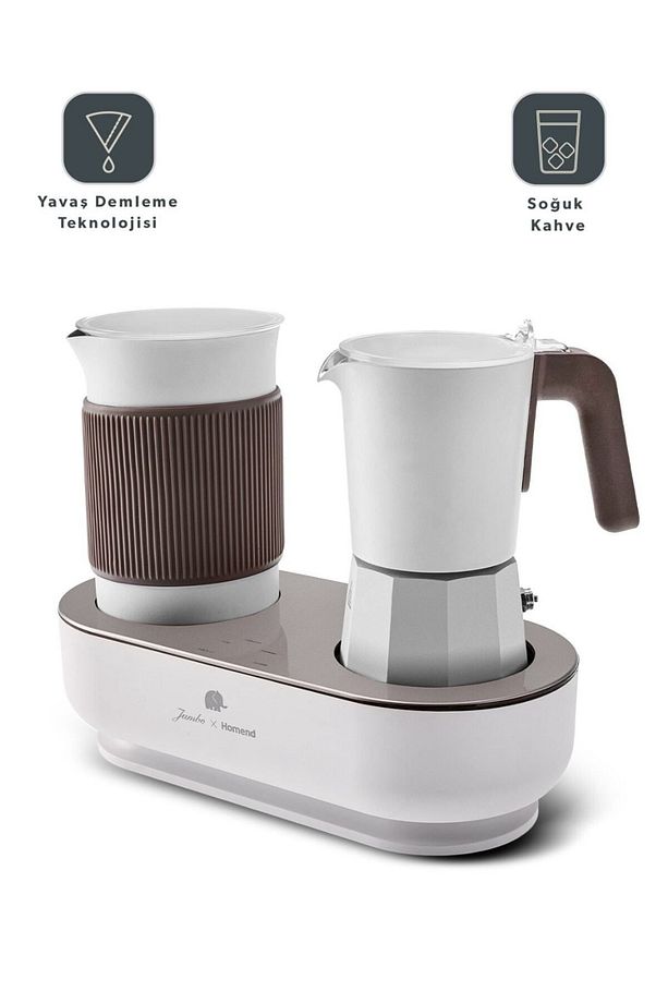 x Homend JoyPot 5013H, Süt Köpürtme Fonksiyonlu ve 4 Farklı Kahve Programlı Mochapot - 5