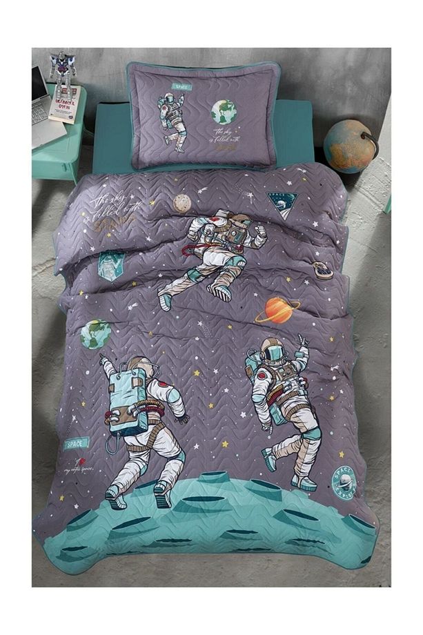 Genç Ranforce Yatak Örtüsü Space Antrasit - 1