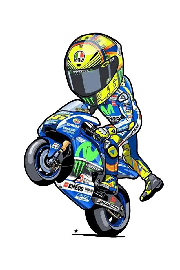 Rossi Motor Auto Sticker, Motorcycle, Laptop, Helmet, Car Sticker 13X10 cm