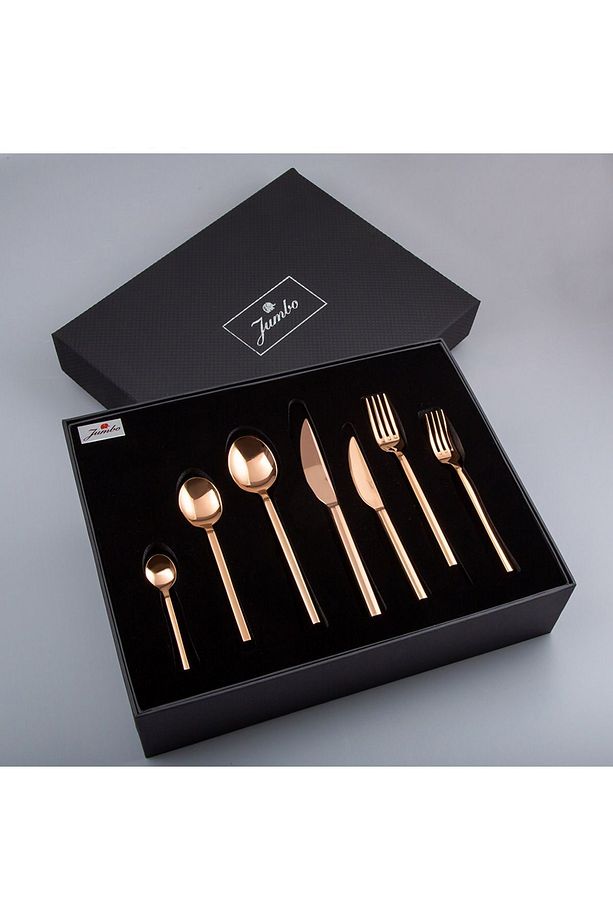 8100 Titanyum Bronz 12 Kişilik 84 Parça Çatal Kaşık Bıçak Takımı - 7