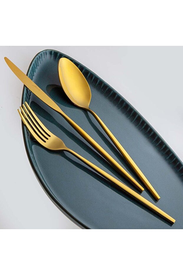 5900 Infinity Titanium Gold 12-Person 84-Piece Cutlery Set