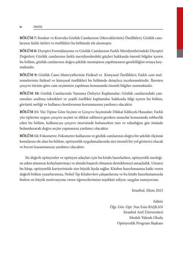 Optisyenliğe Giriş - 7