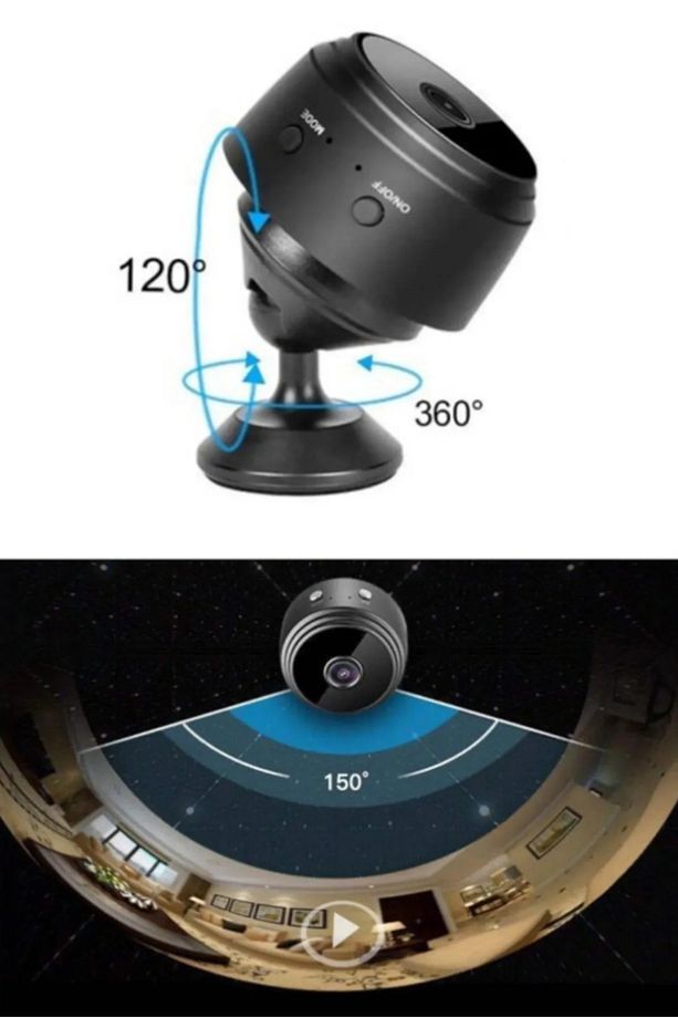 A9 Mini Döner Başlıklı Kablosuz Interaktif Gece Görüşlü 1080p Full Hd Mikro Wifi Güvenlik Kamerası - 4
