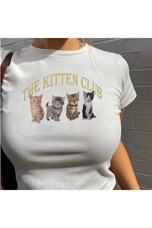محصول أبيض مطبوع من The Kitten Club