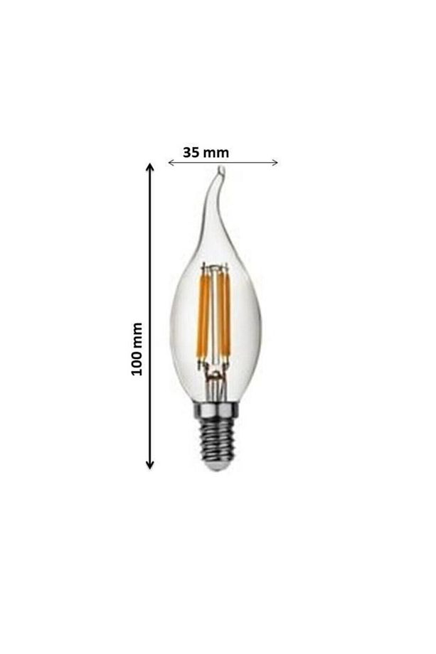 4w Avizeler Için Dekoratif Rustik Kıvrık Led Ampul E-14 Duylu Sarı Işık 10 Adet - 2