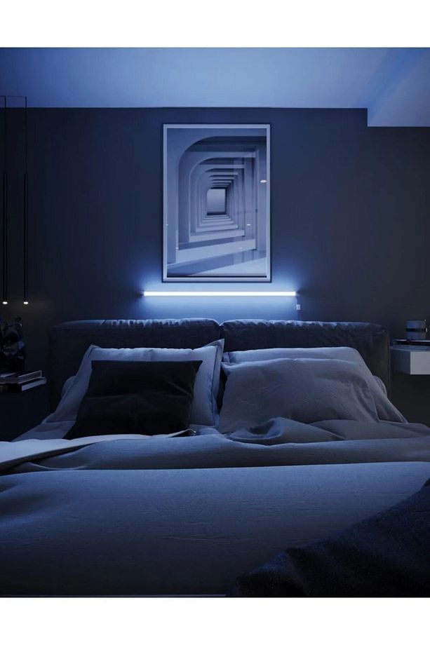 Uzaktan Led Abajur Aplik Gece Lambası Rgb 256 Renk Lambader Yuksek Işık Sistemi / 120cm - 7