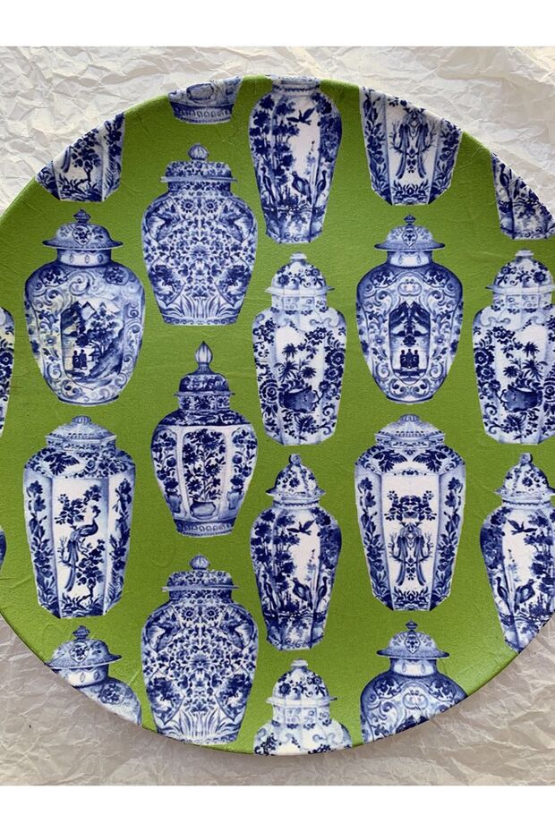 Blue Blanc Yeşil Duvar Tabağı Dekoratif Bahçe Balkon Mutfak Salon Duvar Süsü No:178 - 3