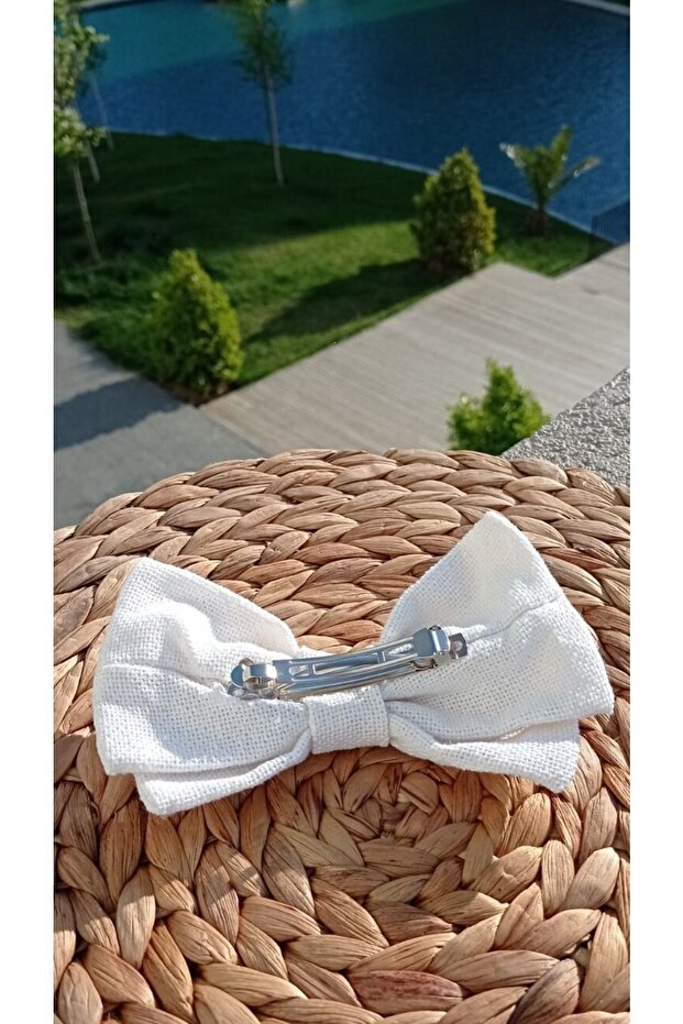 Accessory Linen Bow Automatic Buckle - 3