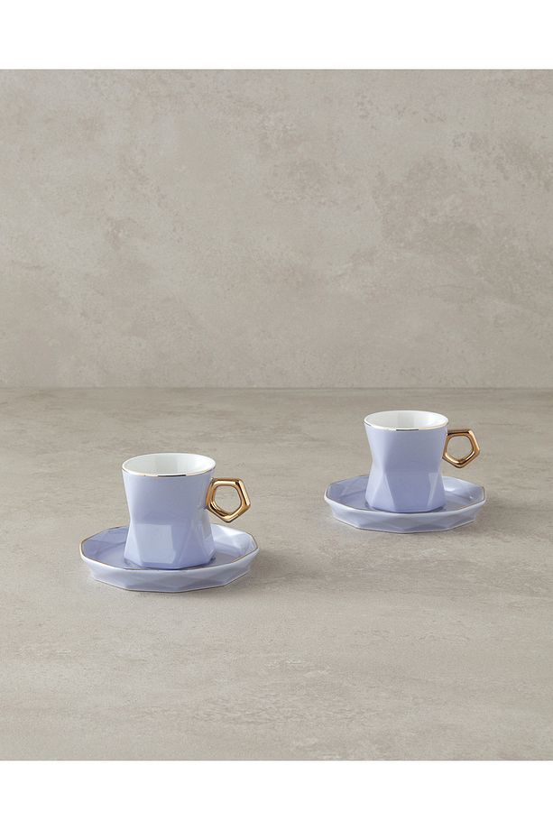 Axel New Bone China Kahve Fincan Takımı 4 Parça 2 Kişilik Lila - 1