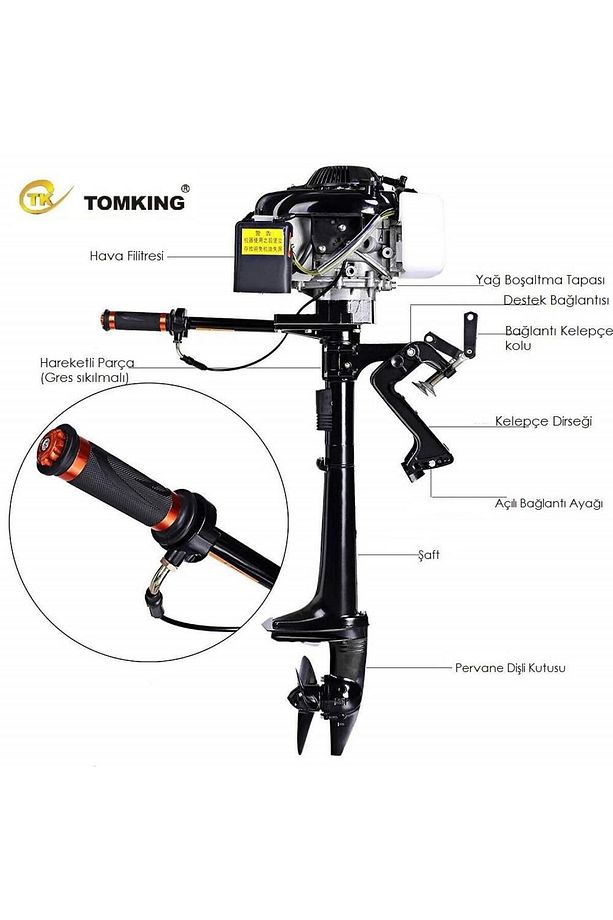 TK144FC Dıştan Takma Bot Motoru 4 Zamanlı - 3