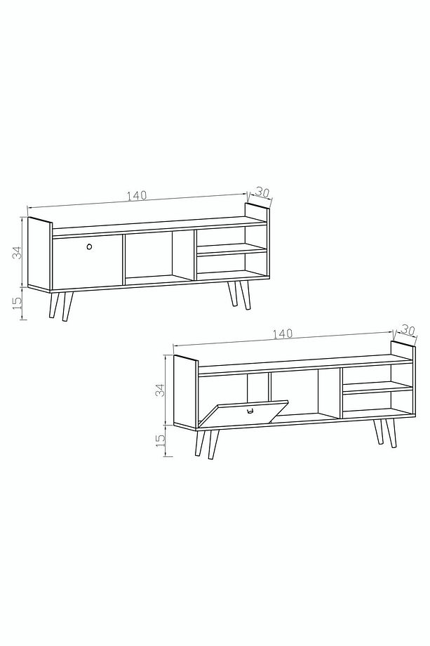 Leo Tv Ünitesi Antrasit Televizyon Konsolu 140 Cm Ekonomik Modül Sehpa - 4