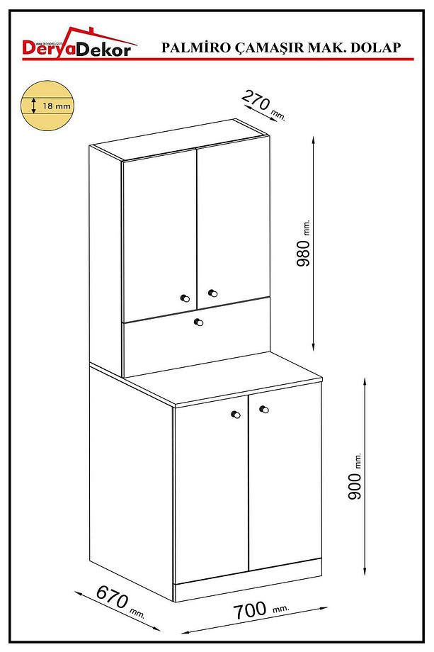 Palmiro Çamaşır Makine Dolap Set - 3