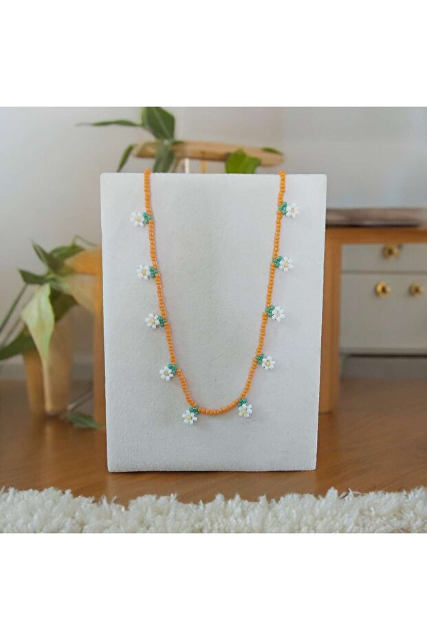 Miyuki Seed Beaded Colorful Daisy Necklace - Summer Fashion, Hypoallergenic