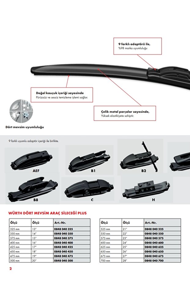 4 Mevsim Araç Sileceği 400mm 17' - 3