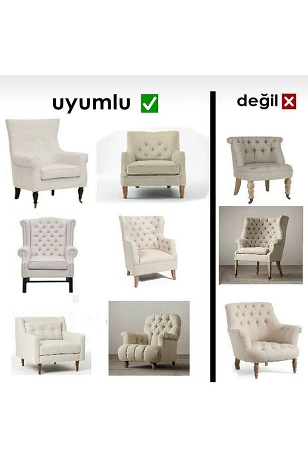 Tekli Likrali ,yıkanabilir, Kare Desen ,kaliteli Koltuk Kılıfı, Berjer Örtüsü 1 Adet - 7