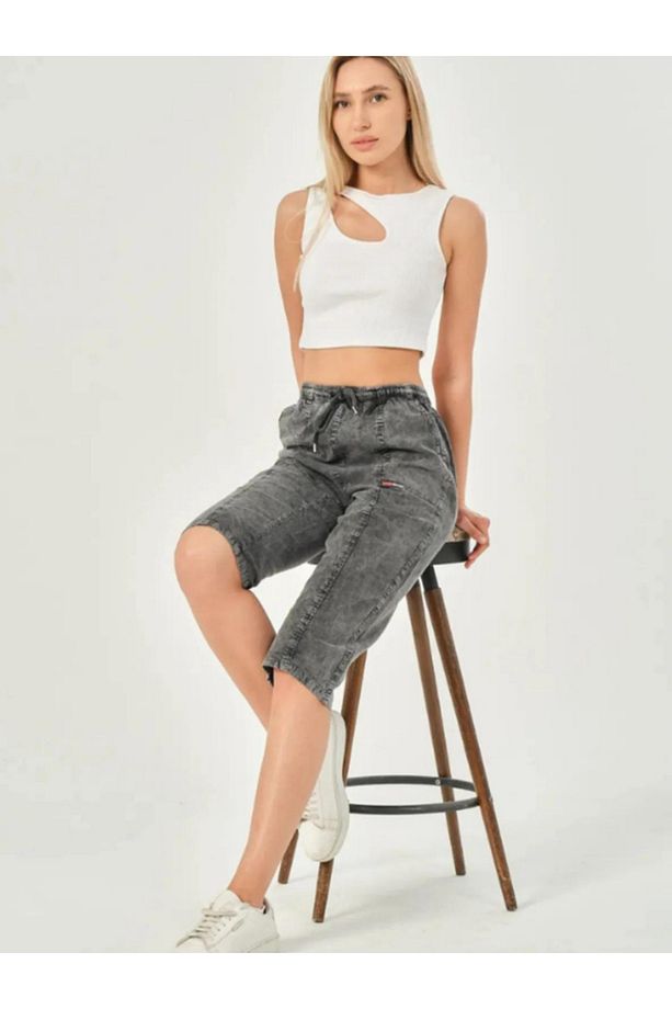 Unisex M-5XL beden %100 Natural Hambezi Keten Kapri - 1