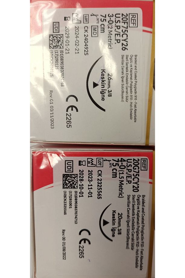 EMİLEBİLİR 3.0 Cerrahi İPLİK 1 PAKET (12 adet) VE 4.0 cerrahi İPLİK 1 PAKET (12 Adet) - 1