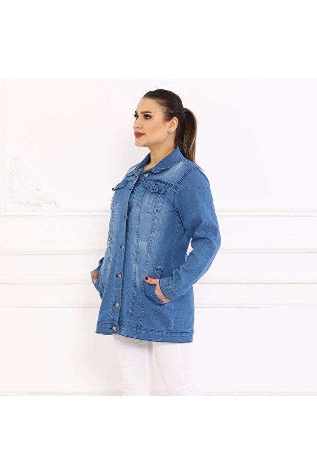 JACHETĂ LUNGĂ ALBASTRU DESCHIS - 6